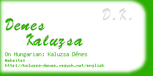 denes kaluzsa business card